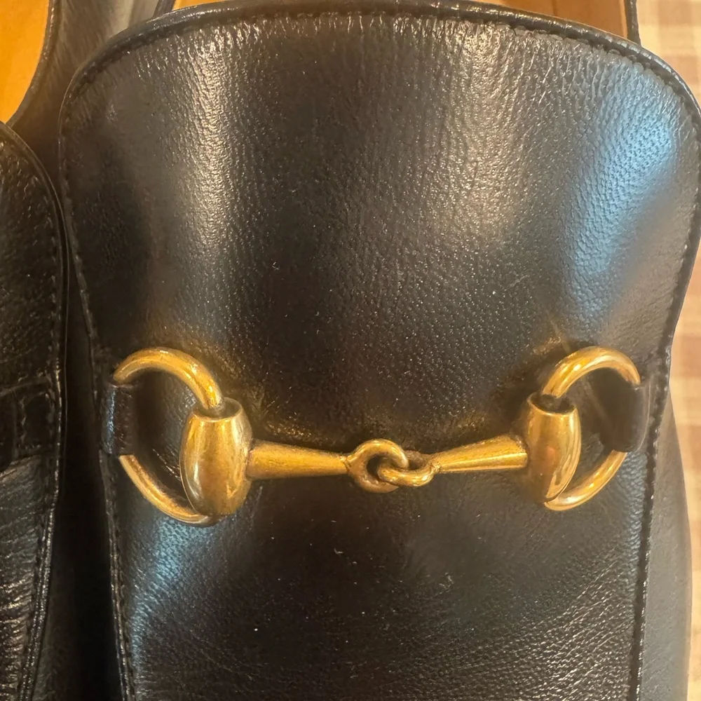 NIB Gucci Horsebit loader in Black Leather w/ Gold Horsebits Size 10.5 - Picture 7 of 15